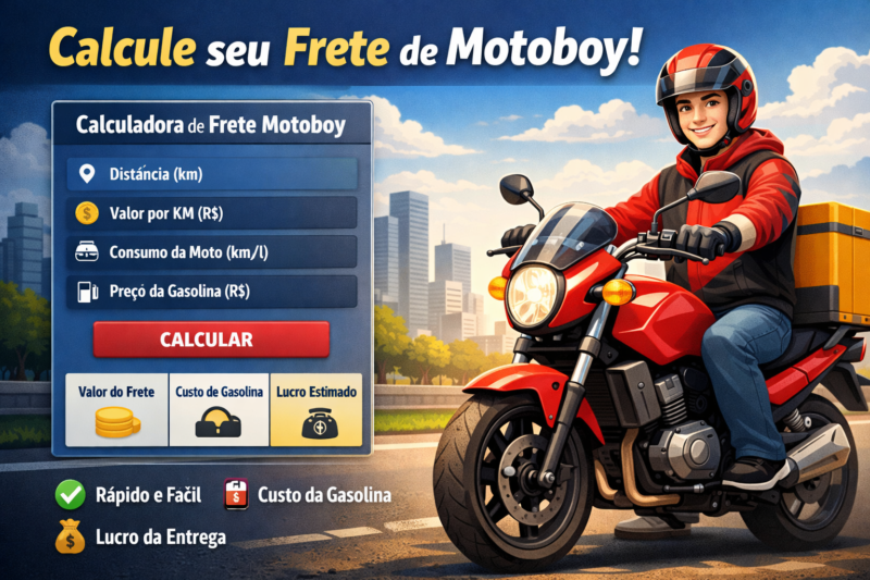 Calculadora de Frete Motoboy com Custo de Gasolina | Grátis